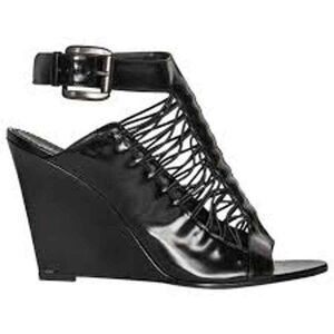 Givenchy Black corset gladiator‎ sling back wedge sandals Womans size 39.5